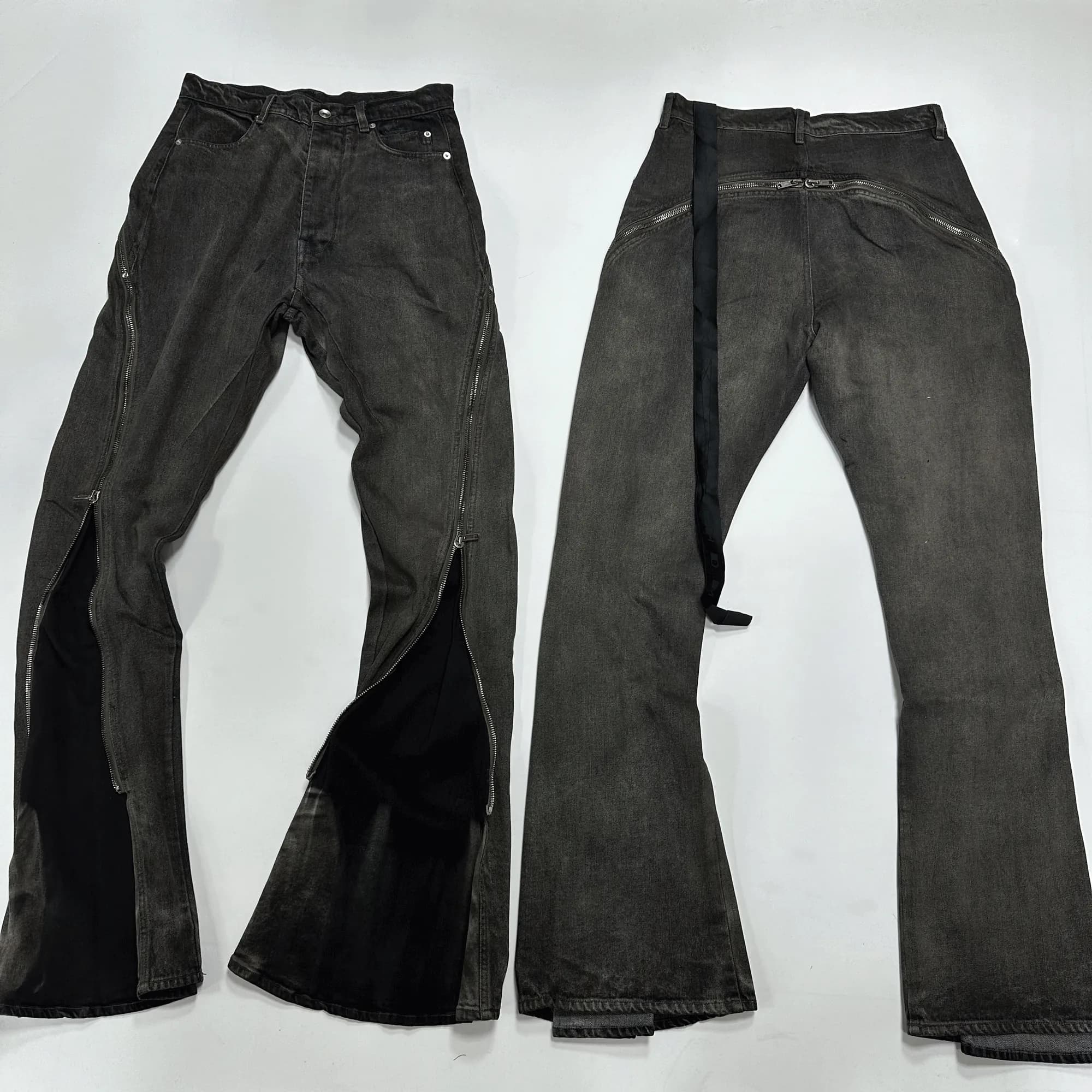 RICK OWENS BOLAN ZIP FLARED JEANS - Image 2