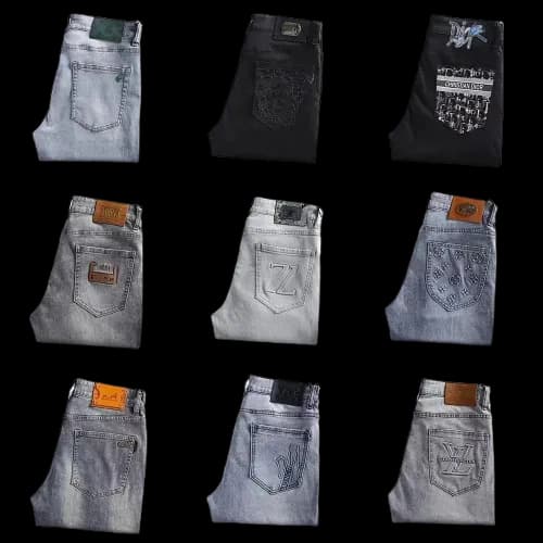 LUXURY BRANDS JEANS Versace Louis Vuitton Gucci Dior Moncler Fendi Armani Fendi Chrome Hearts