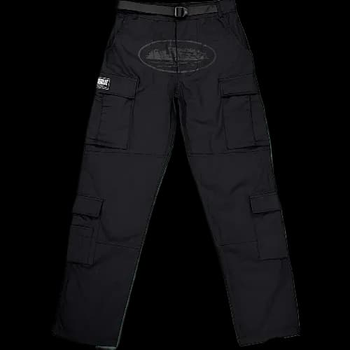 corteiz pants cargo Black/Blacklogo