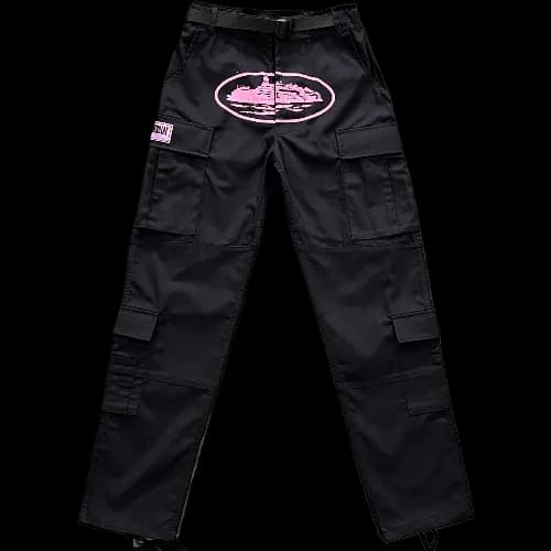 corteiz pants cargo black - pink logo - OopBuy Spreadsheet