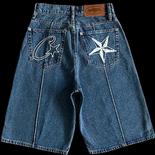 corteiz shorts c-star denim