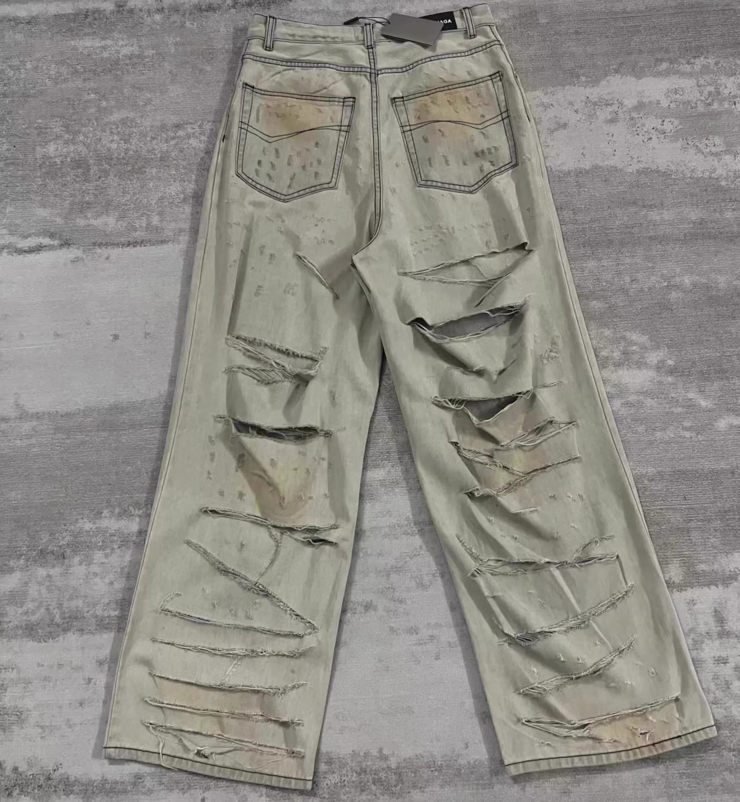 Balenciaga White Cheetah Scratch Jeans - OopBuy Spreadsheet