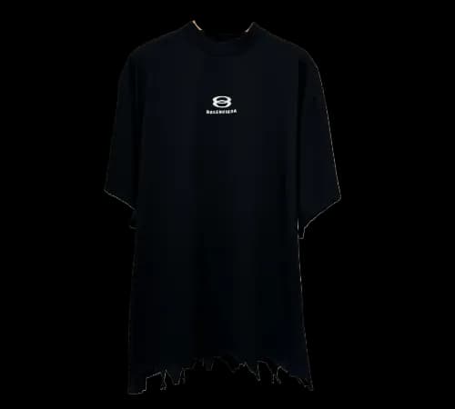 balenciaga ripped logo tee - Image 3