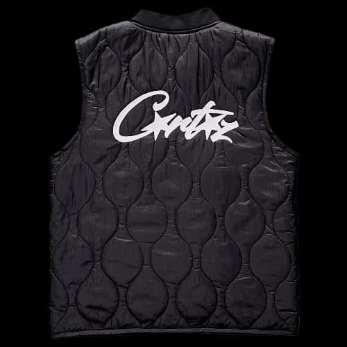 corteiz vest Guerillaz Lightweight Quilted Black - Image 2