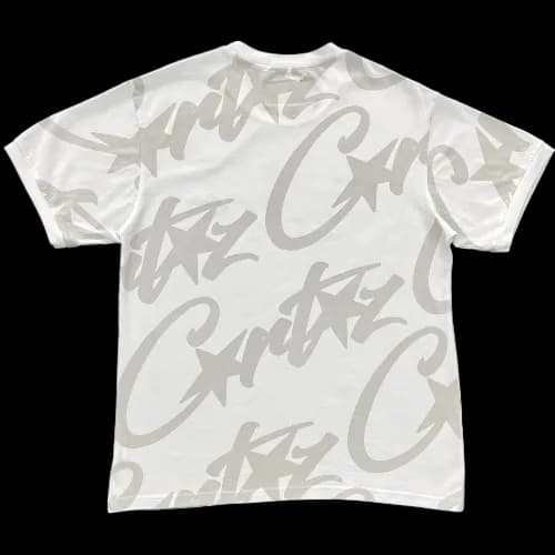 corteiz tee Alcatraz full print white gray - Image 2