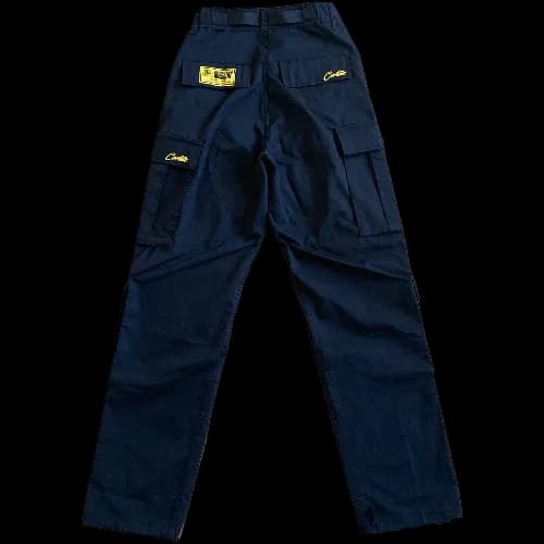 Corteiz pants cargo Black Yellow Logo - Image 2