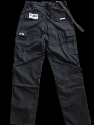 Corteiz pants cargo black white logo - Image 2