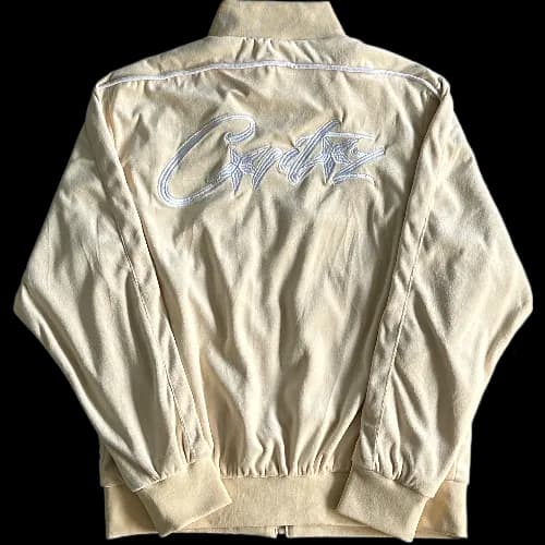 corteiz zip up hoodie Velor tracksuit – Cream - Image 2