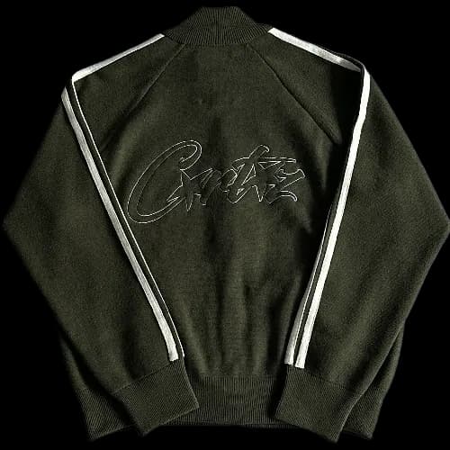 corteiz zip up Knit fleece-green - Image 2
