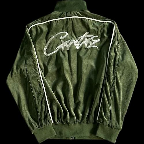 corteiz Velor tracksuit top – Green - Image 2