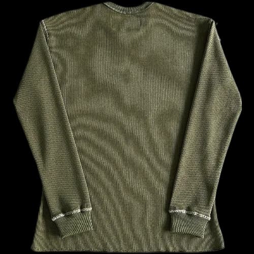 corteiz Long Sleeve Waffle C Stars -Army Green - Image 2