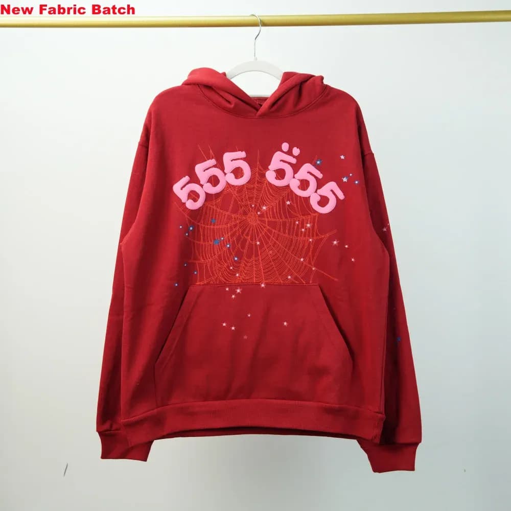 Sp5der Worldwide Red Angel Number 555 Hoodie - OopBuy Spreadsheet