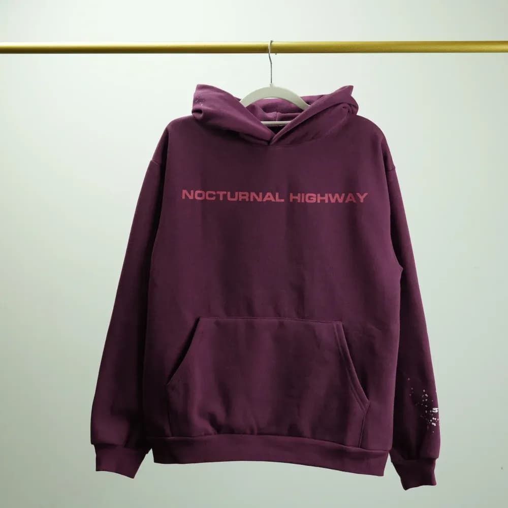 SP5DER NOCTURNAL HIGHWAY HOODIE DARK PURPLE - OopBuy Spreadsheet
