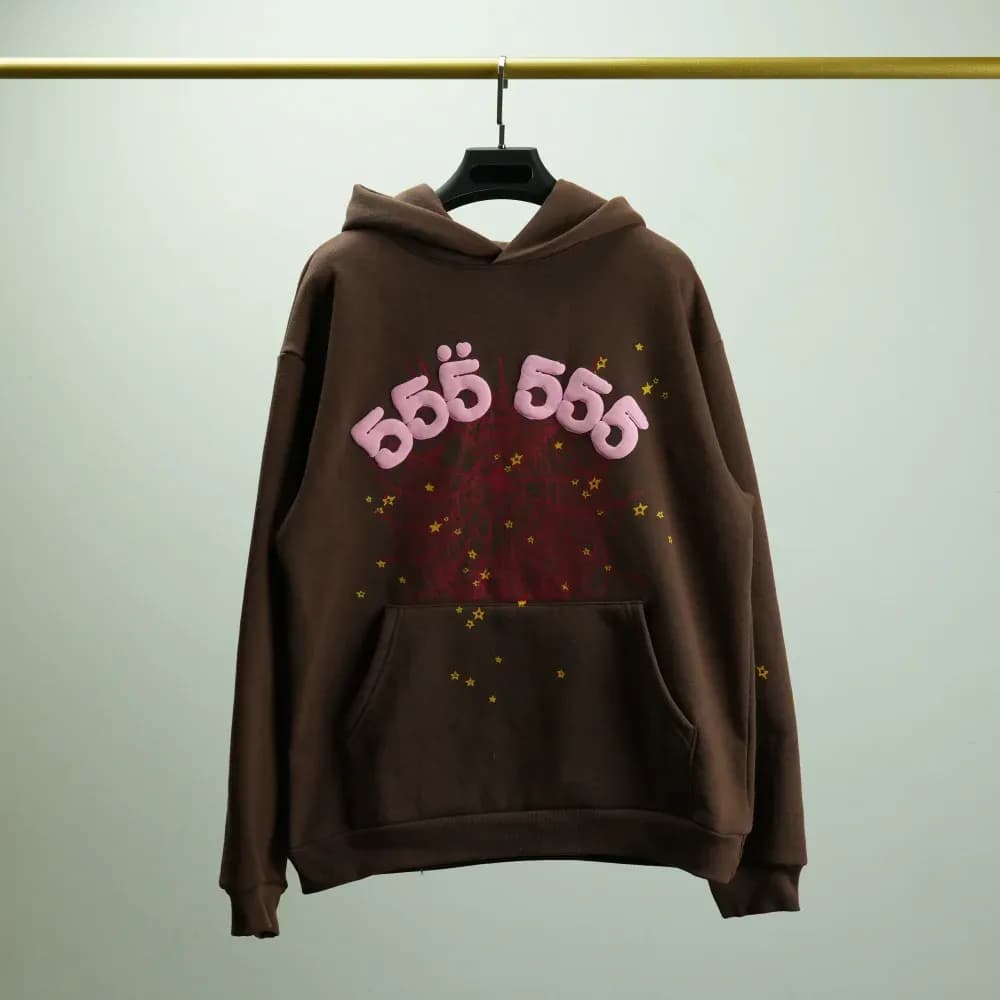 SP5DER ANGEL NUMBER HOODIE BROWN - OopBuy Spreadsheet