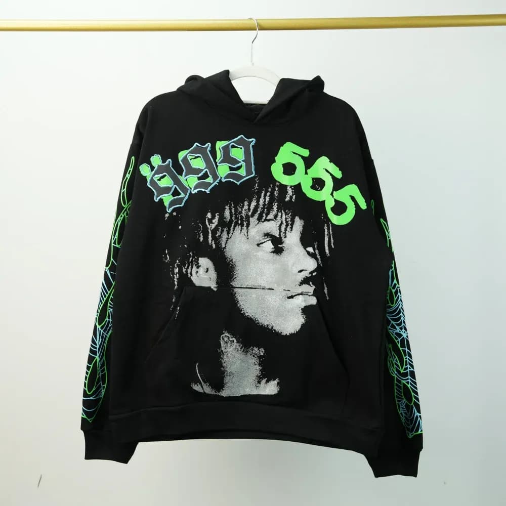 Juice Wrld x Sp5der Hoodie Black - OopBuy Spreadsheet