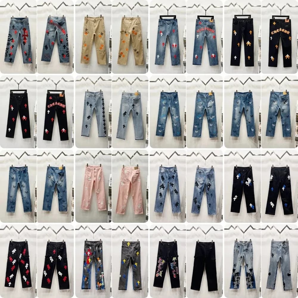 Chrome Hearts Cross Patch Washed Jeans