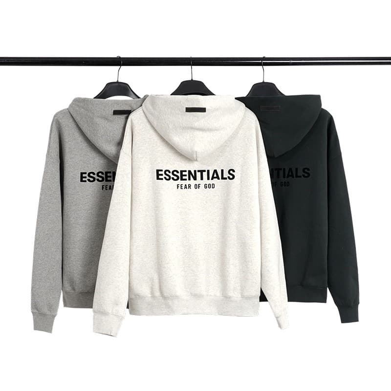 FOG double line ESSENTIALS flocking hooded sweatshirt high street loose casual American couple pullover men and women