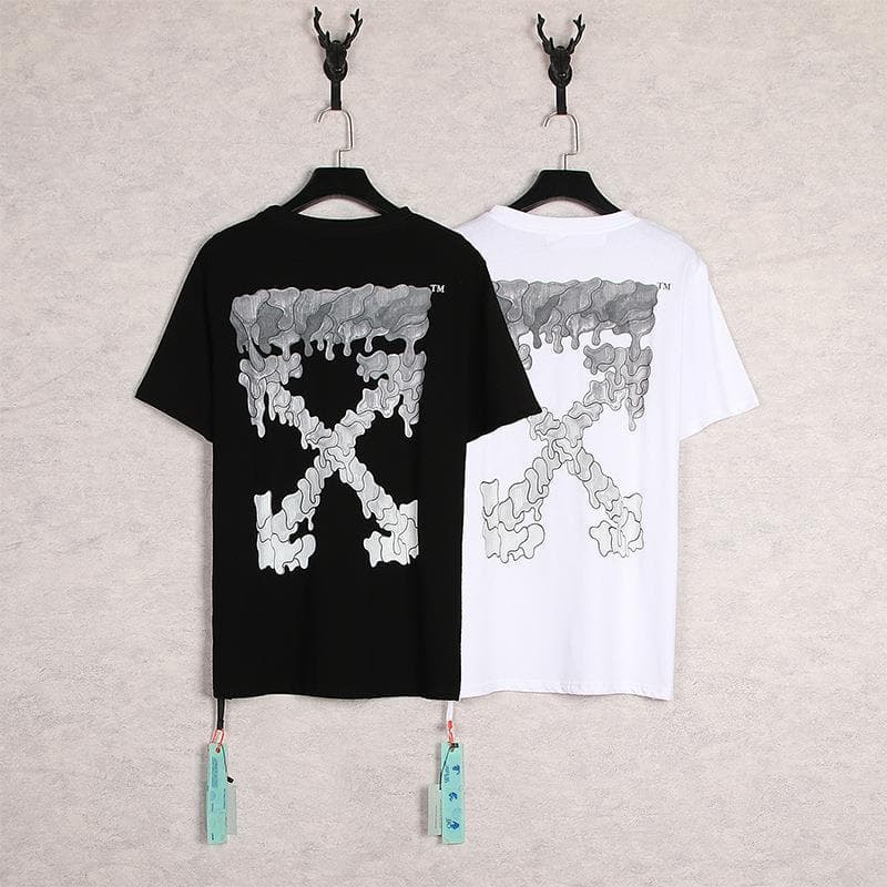 OW water drop arrow dissolving summer youth cotton non-hooded casual loose collarless letter bottoming shirt - OopBuy Spreadsheet