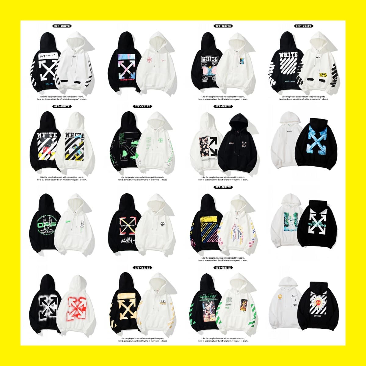 off hooded sweatshirt ow trendy brand daisy Donald Duck joint warning line tape dissolving ice arrow jacket - OopBuy Spreadsheet