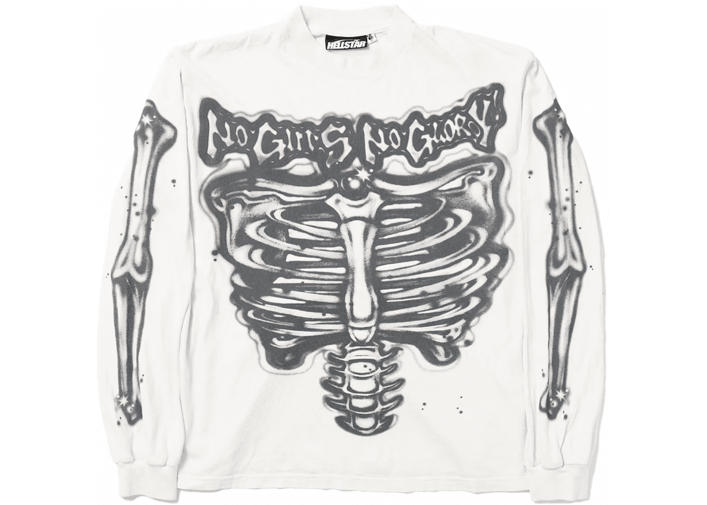 Hellstar Airbrushed Bones Longsleeve White - OopBuy Spreadsheet