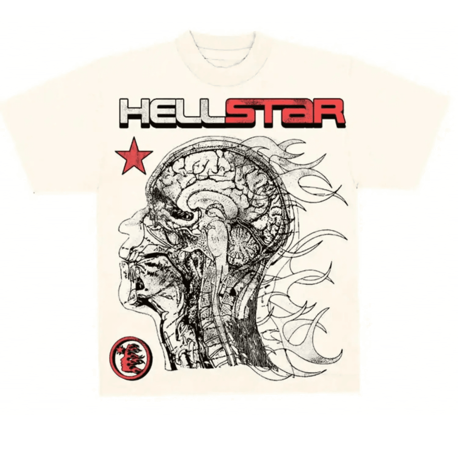 Hellstar Studios Cranium Short Sleeve Tee Shirt Cream - OopBuy Spreadsheet