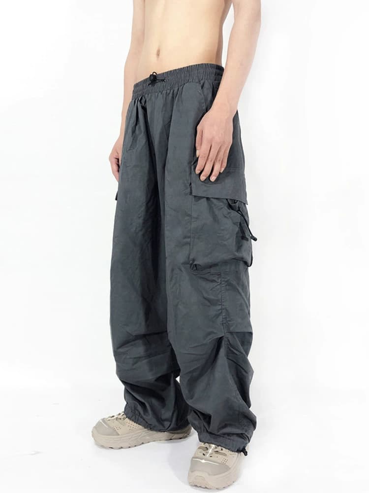 Overalls men's trendy brand ins high street drawstring hip-hop loose straight leg wide-leg drape street casual trousers - OopBuy Spreadsheet