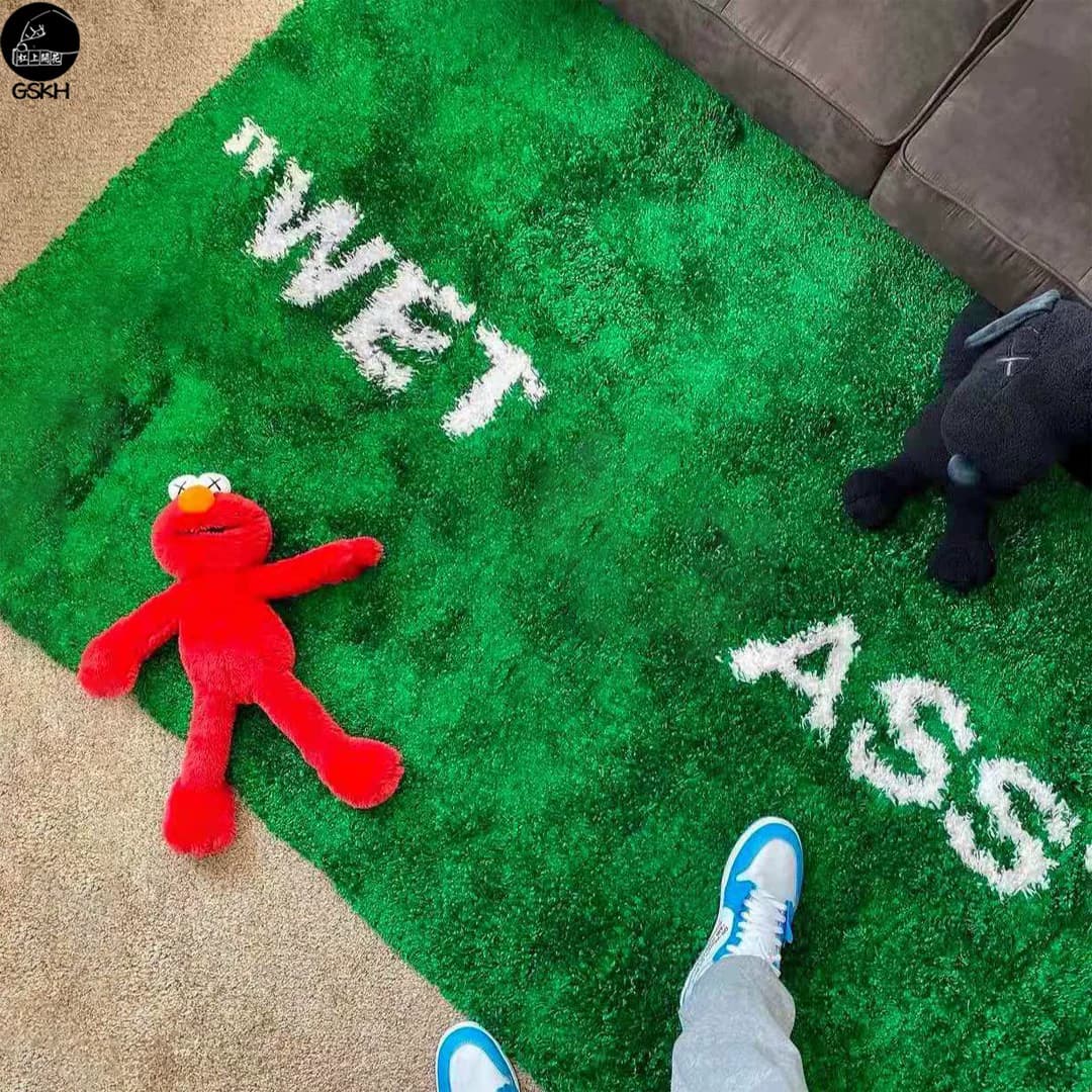 Wet Grass GRASS WET Joint Green Grass Carpet Trendy Brand Long Plush Furniture Fashion Living Room Decoration European Style Ins Style - OopBuy Spreadsheet