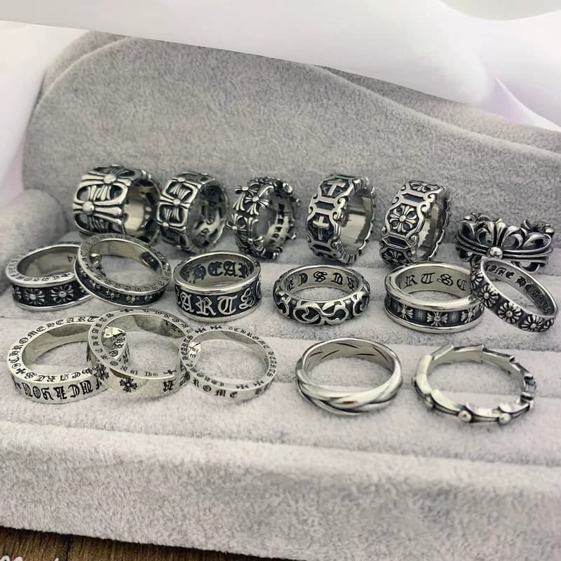 Fashion brand cross ring for men and women, internet celebrity, light luxury, original niche design, personality, high-end, retro couple ring