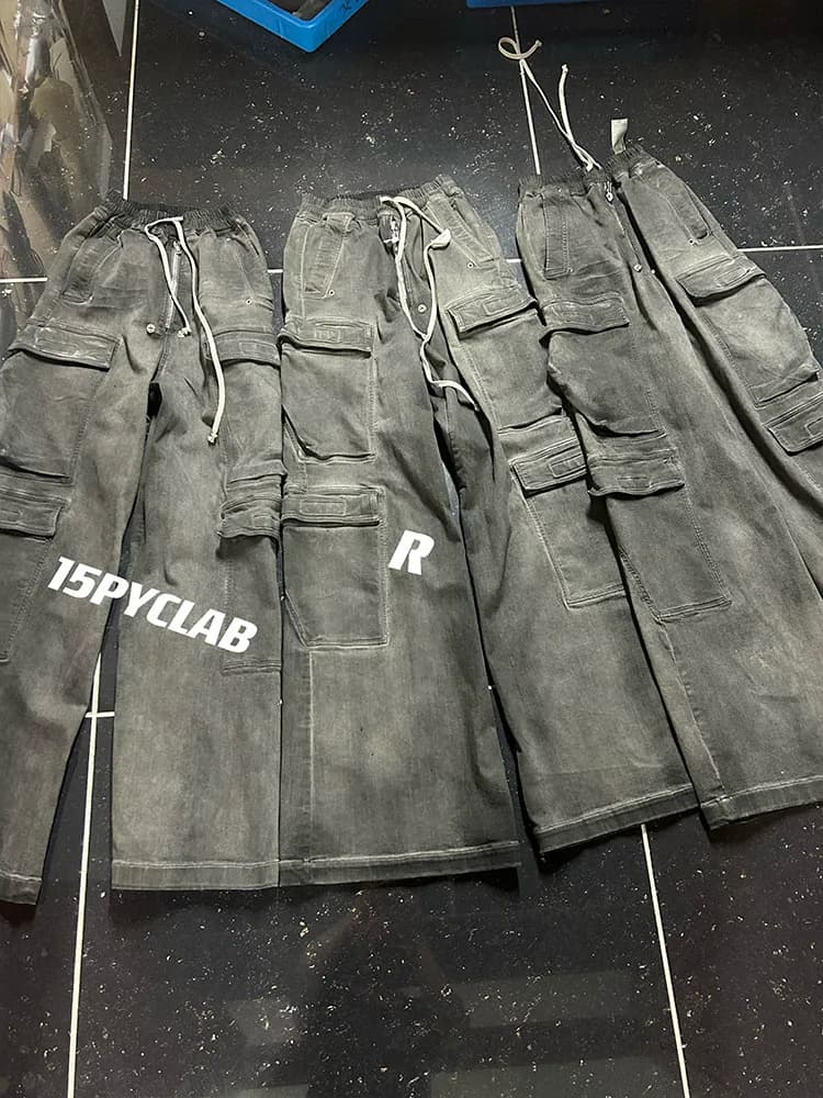 Original version RO main line 23SSBela Cargo heavy industry dirty wash smoke gray mop Cargo jeans