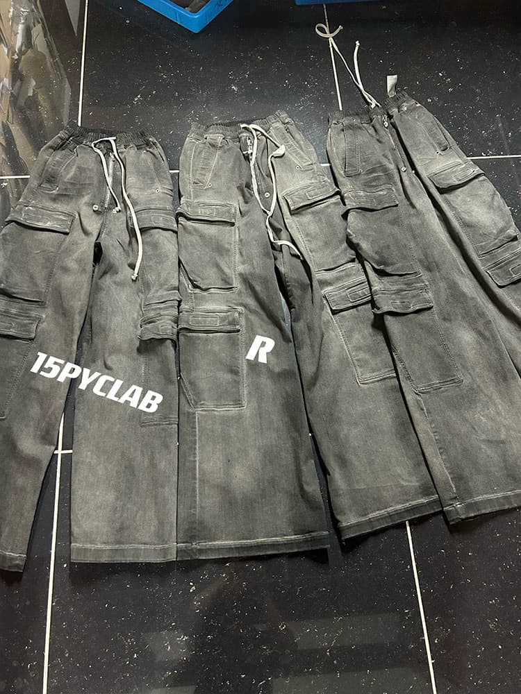 Original version RO main line 23SSBela Cargo heavy industry dirty wash smoke gray mop Cargo jeans - OopBuy Spreadsheet