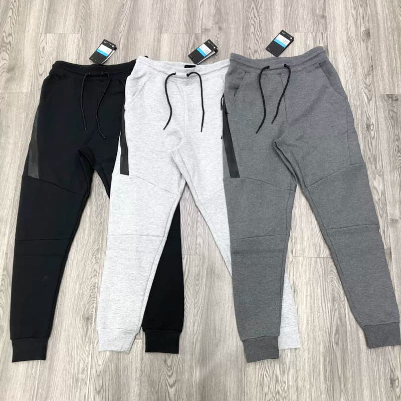 805 spot spring and autumn men's new wear-resistant laminated zipper air layer cotton sports pants leggings casual trousers 163