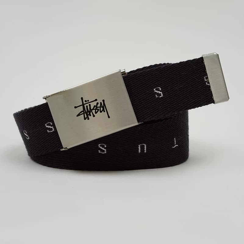 European and American trendy brand men's canvas belt letter casual braided belt versatile pure cotton thin youth student belt