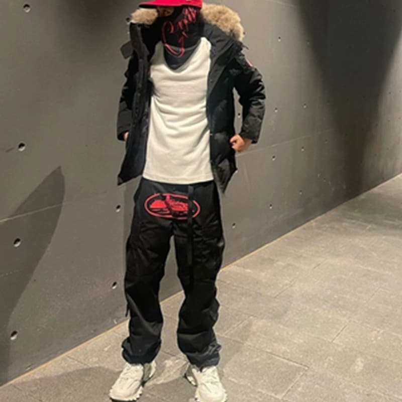 corteiz American multi-pocket cruise print overalls men's trendy street loose straight casual long pants - OopBuy Spreadsheet