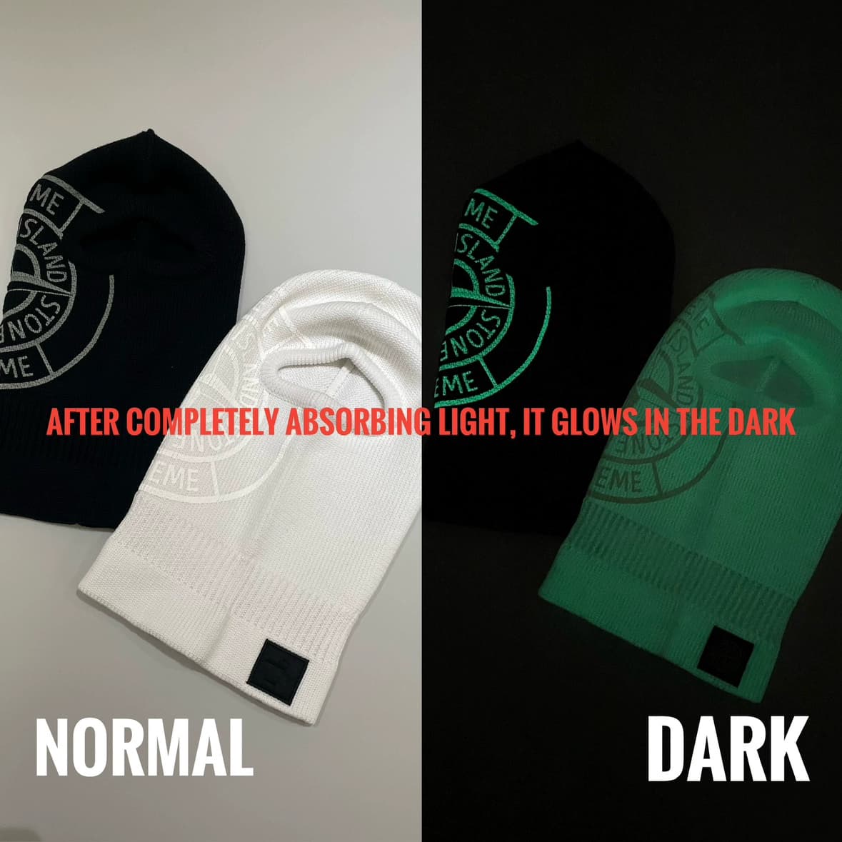 N01SA GLOW PRINT Knit Balaclava luminous ski mask pullover knitted wool headband - OopBuy Spreadsheet