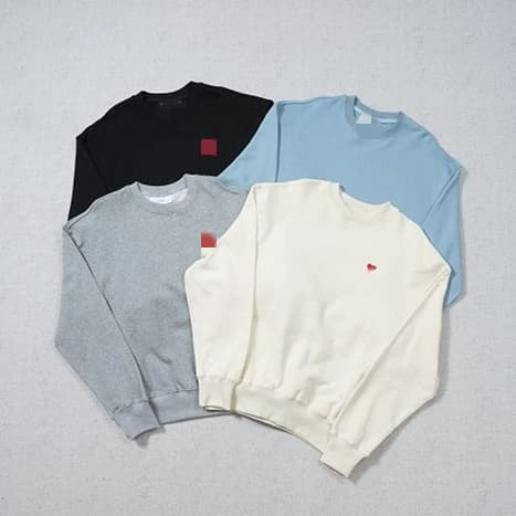 AM sweatshirt round collar classic small red heart A - OopBuy Spreadsheet