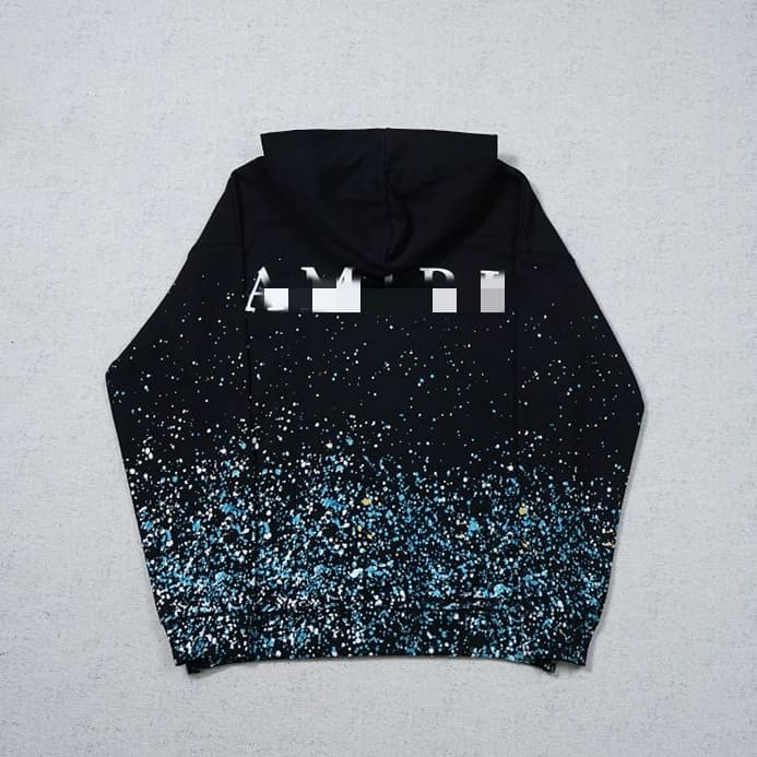 AI sweatshirt hoodie with white logo on the chest and splashed ink on the hem - OopBuy Spreadsheet