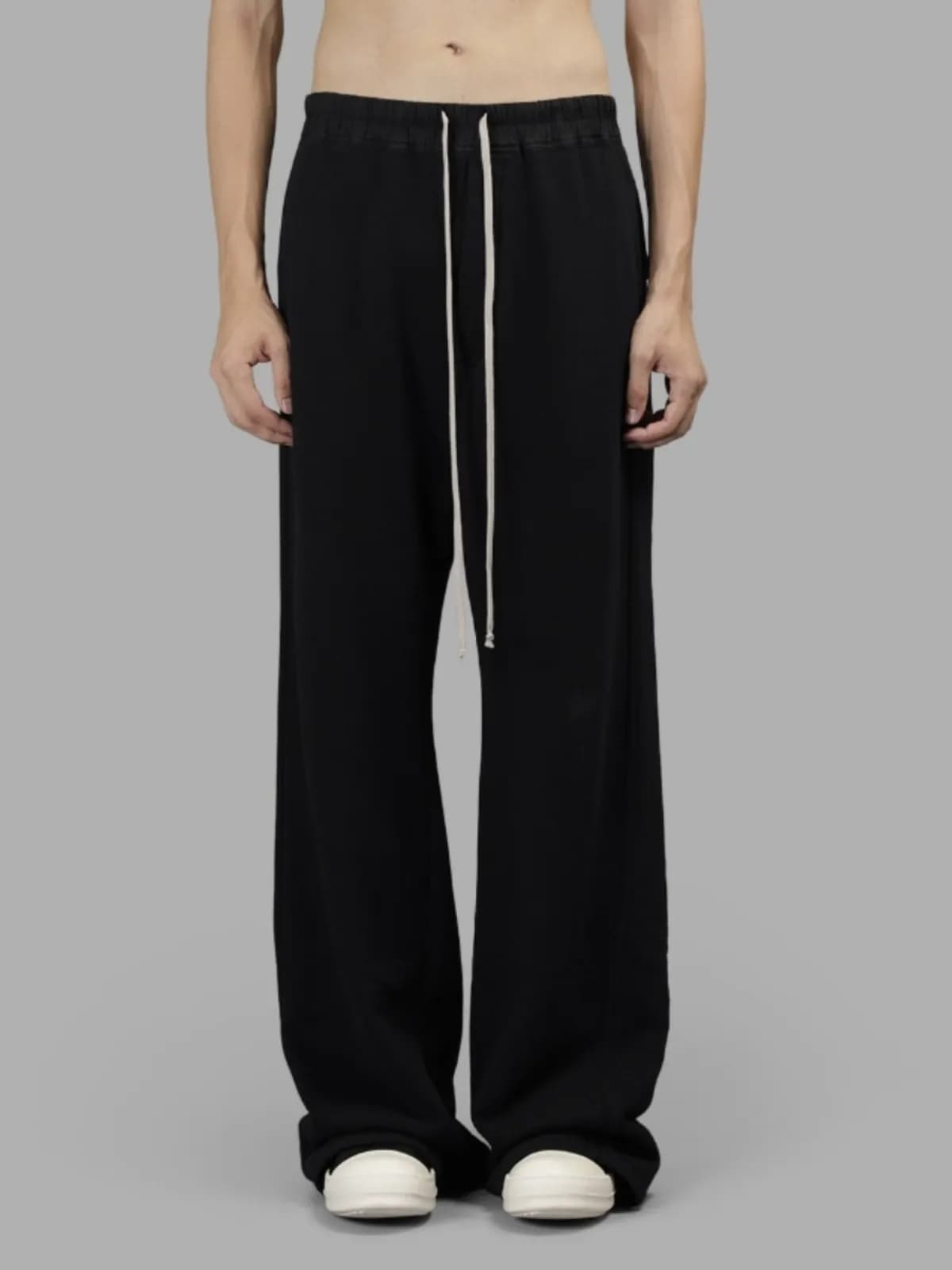 24RO style wide-leg workwear sports trousers European and American high-waisted floor-length sweatpants trendy drawstring fat-leg pants straight pants