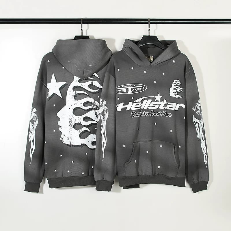 European and American trendy high street ins same retro old mud print hooded sweatshirt trendy men and women autumn and winter plus velvet hoodie