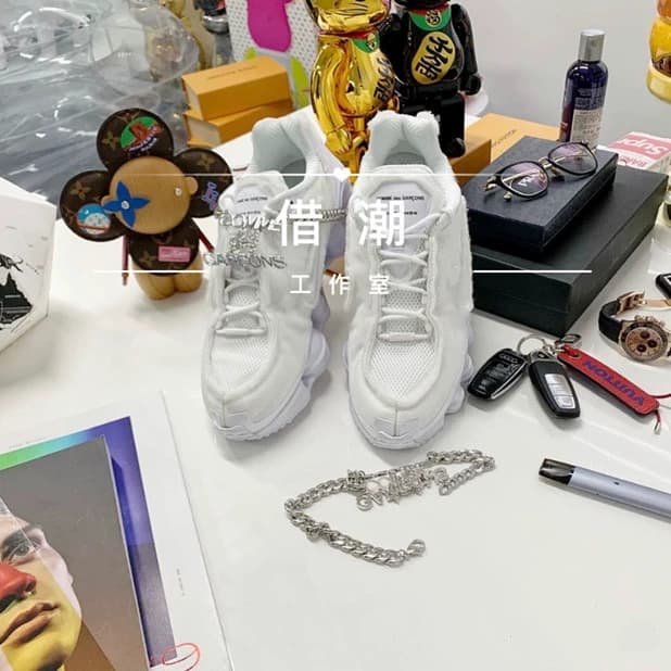 CDG SHOX TL black and white gold chain deconstruction suspension gas column dad running shoes CJ0546 - OopBuy Spreadsheet