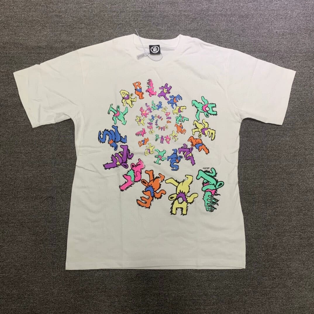 Hellstar Dancing Stars Tee rotating letter bear men and women short-sleeved T-shirt - OopBuy Spreadsheet