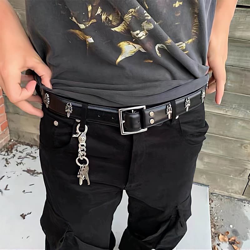 [Heavy item] Houlixie Ch 925 silver-plated cowhide dagger sword versatile belt - OopBuy Spreadsheet