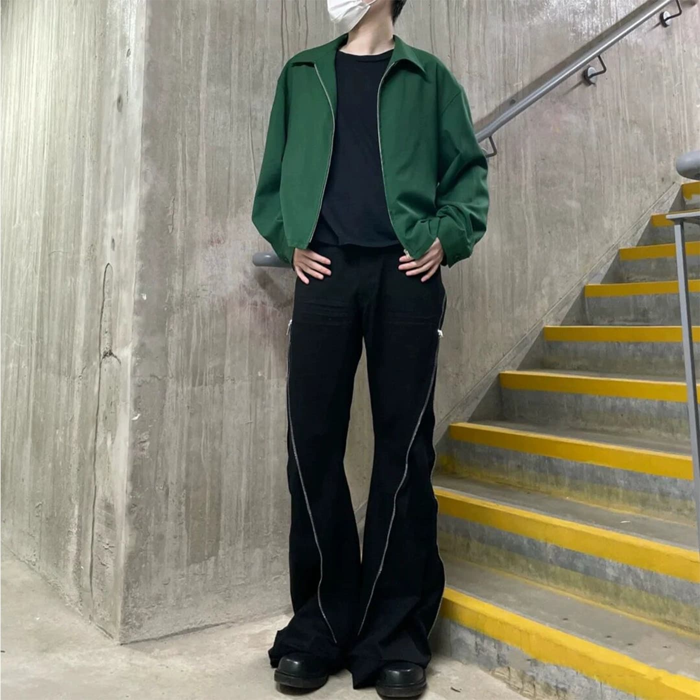 [Ready stock] Ro style double-line zipper cow king banana loose casual straight flared denim trousers - OopBuy Spreadsheet