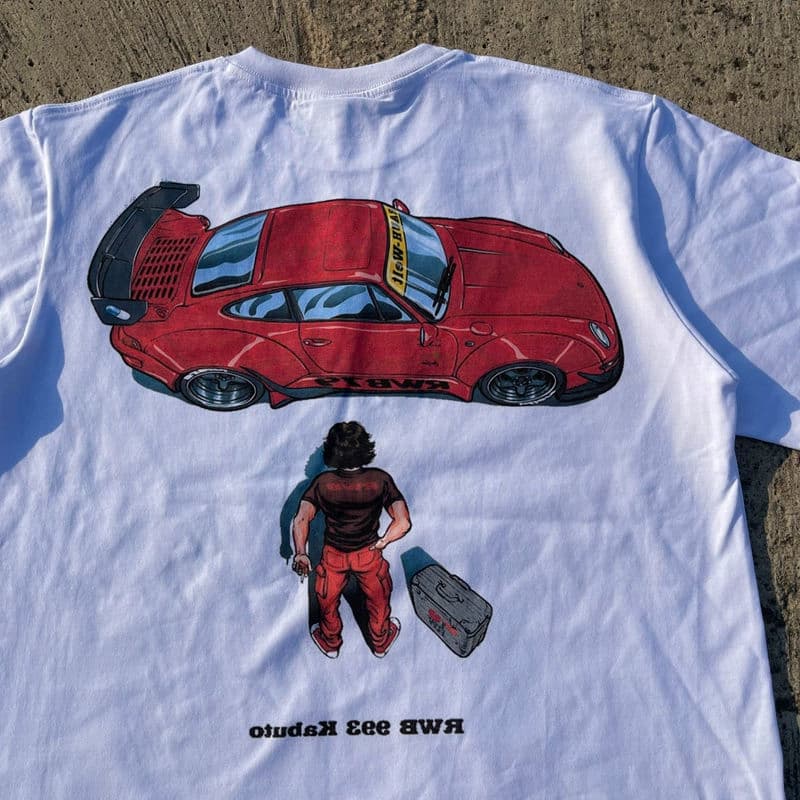 Loose and versatile anime men and women street trend short-sleeved couple outfit American Akira racer T-shirt round neck half sleeves - OopBuy Spreadsheet