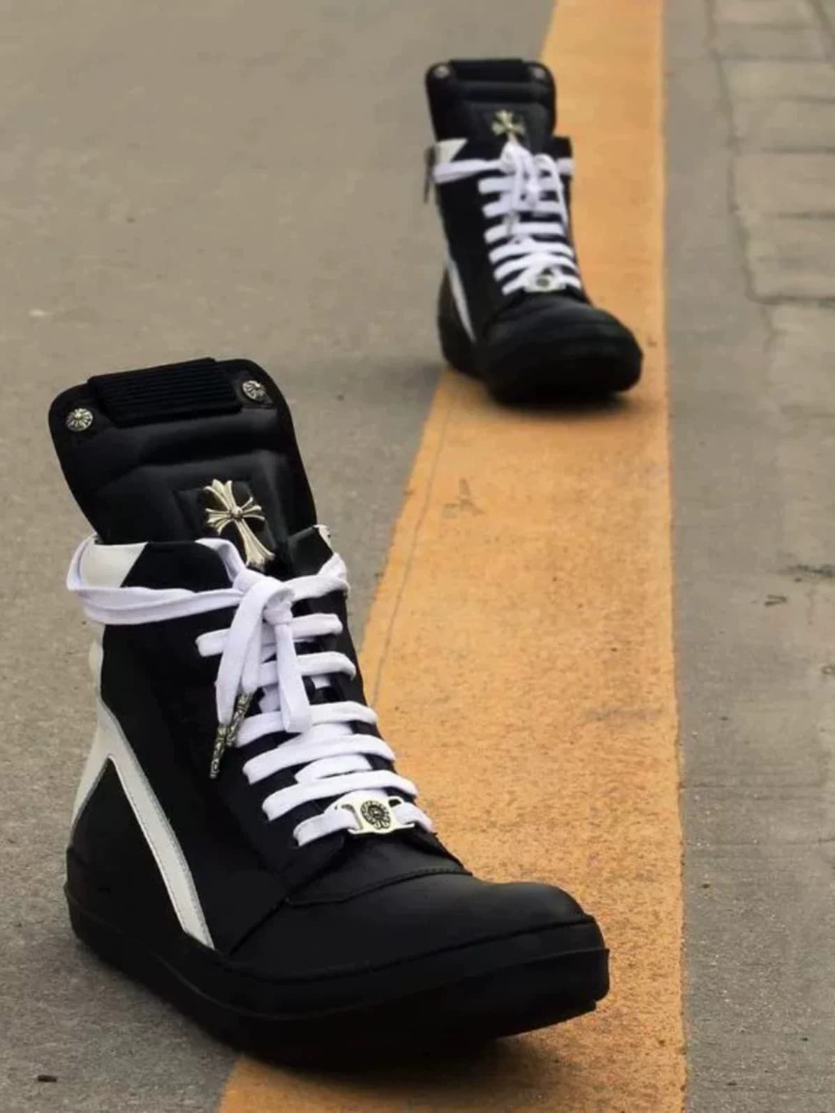 R dark O trendy cross fashion men's shoes Korean couple shoes men's boots genuine leather British short boots stage performance boots
