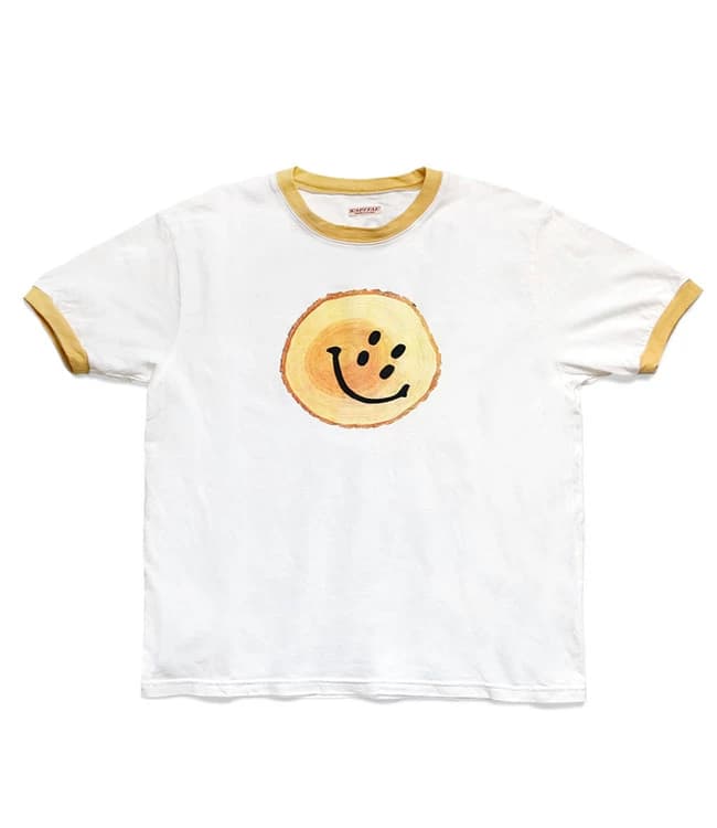Kapital 21ss Japanese casual cotton tree stump smiley face pattern retro round neck short-sleeved T-shirt - OopBuy Spreadsheet