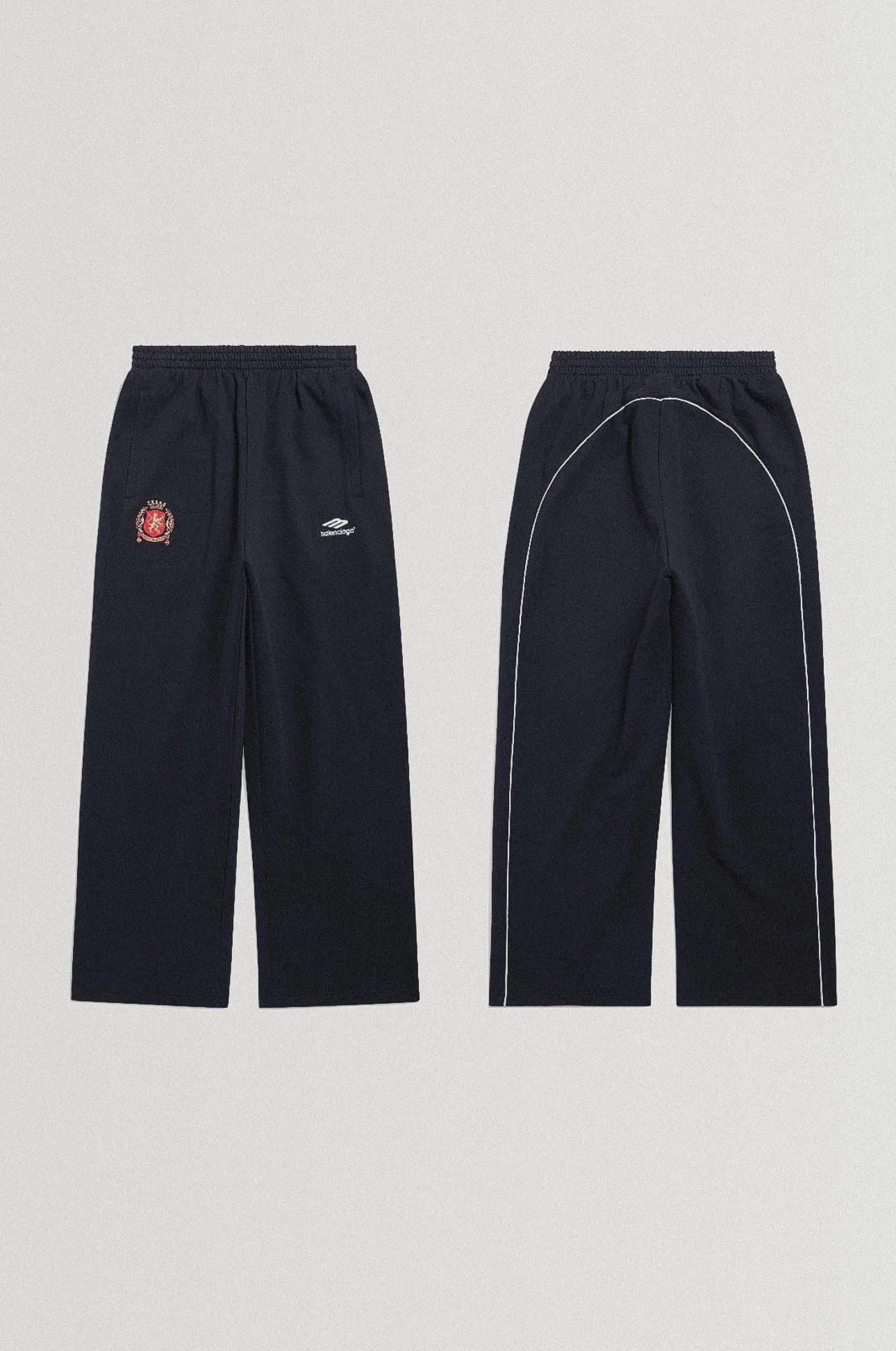 Ready stock Blcg Paris 24SS football crest art embroidery bump edge football trousers sweatpants