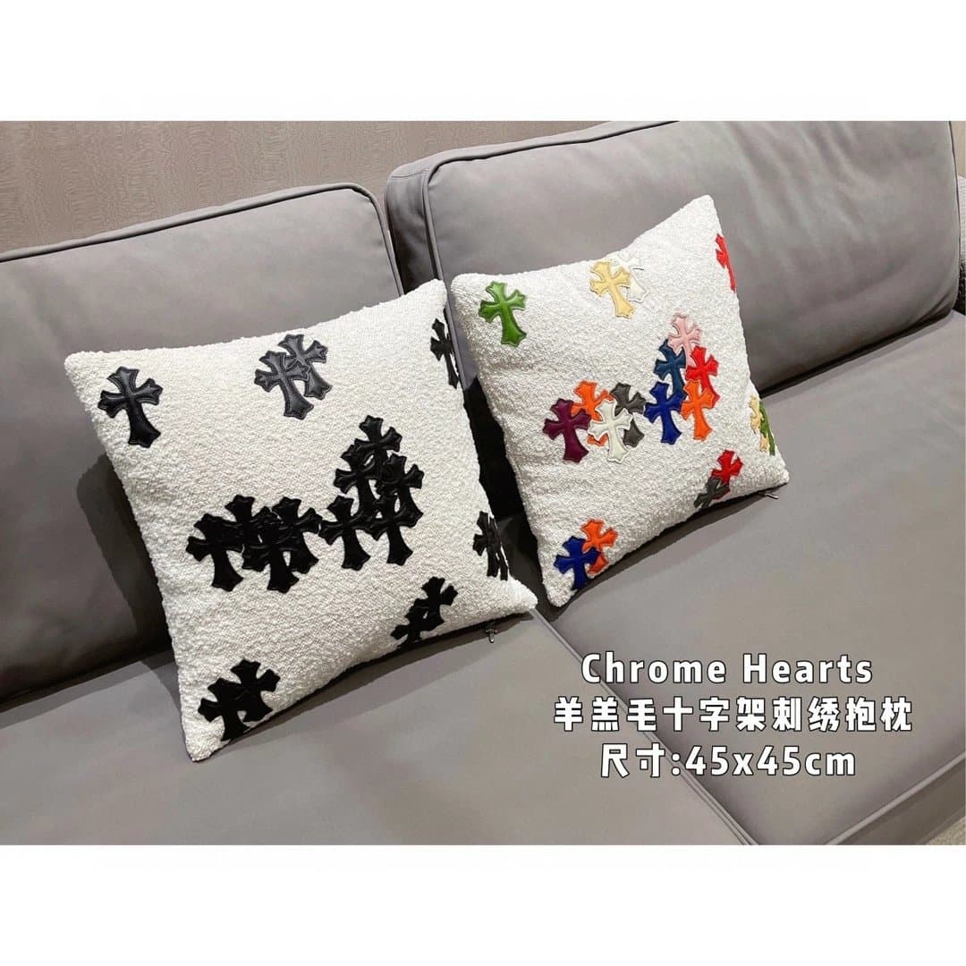 Chrome Hearts lamb wool cross embroidered pillow Size: 45x45cm - OopBuy Spreadsheet