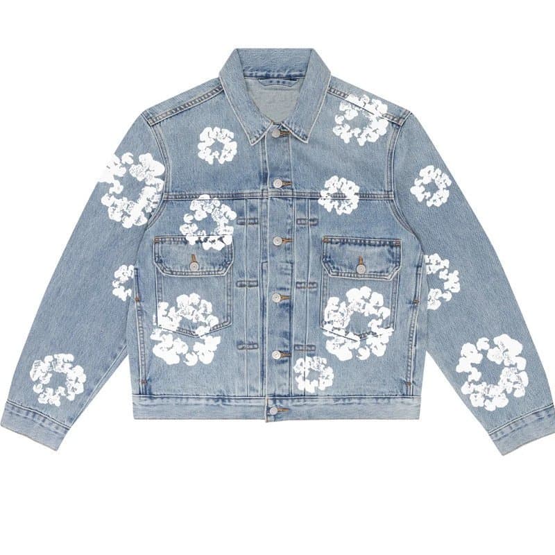 Denim Tear Hip Hop Kapok Printed Cardigan Loose Jacket Men s Trendy Fashion Casual Versatile Denim 94