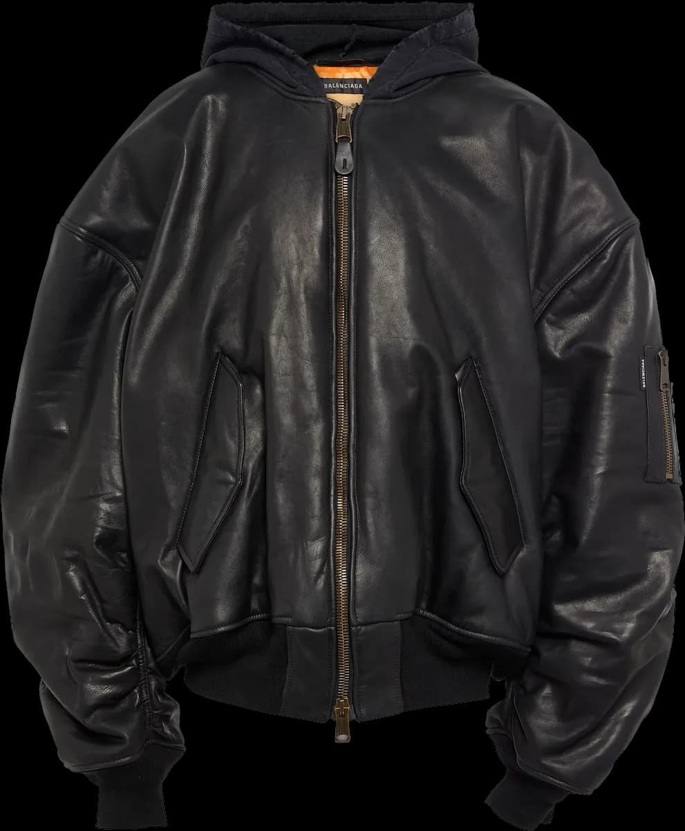 Balenciaga Leather Bomber Jacket