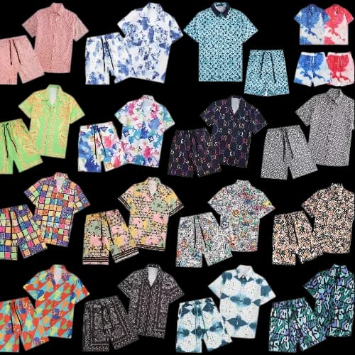 Luxury Summer Set Shirt Shorts Louis Vuitton Gucci Burberry Fendi Versace